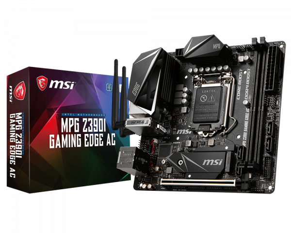 купить Материнская плата MSI MPG Z390I GAMING EDGE AC LGA1151 iZ390 2xDDR4 4xSATA3 RAID 2xM.2 HDMI DP mATX в Алматы