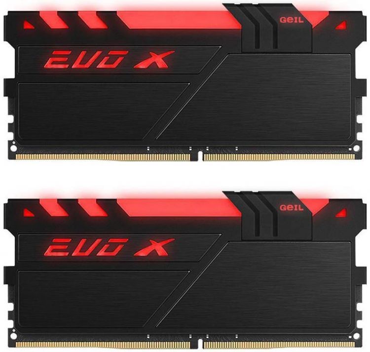 купить Оперативная память EVO X SERIES Kit 16GB (2x8GB) GEIL DDR4 2400MHz PC4-19200 16-16-16-36 GEXB416GB2400C16DC Black  в Алматы