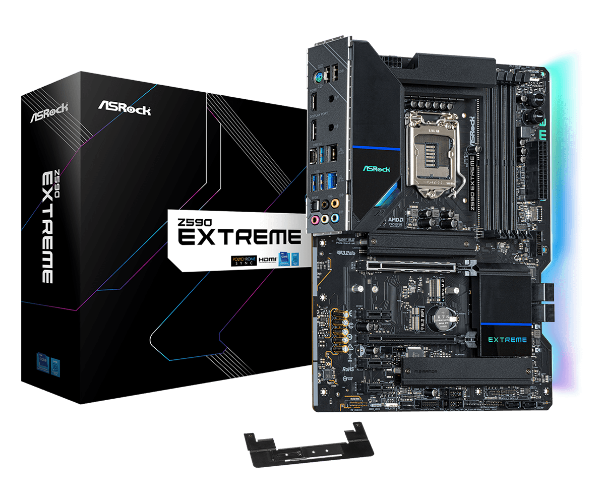 купить Материнская плата ASRock Z590 EXTREME LGA1200 4xDDR4 6xSATA RAID 2xUM.2 HDMI DP ATX в Алматы