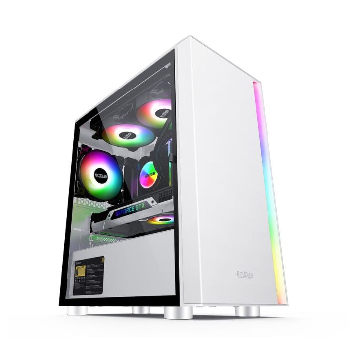 купить Компьютерный корпус PCCooler PLATINUM LM300W ARGB M-ATX/ITX USB3.0, 2xUSB2.0 White в Алматы