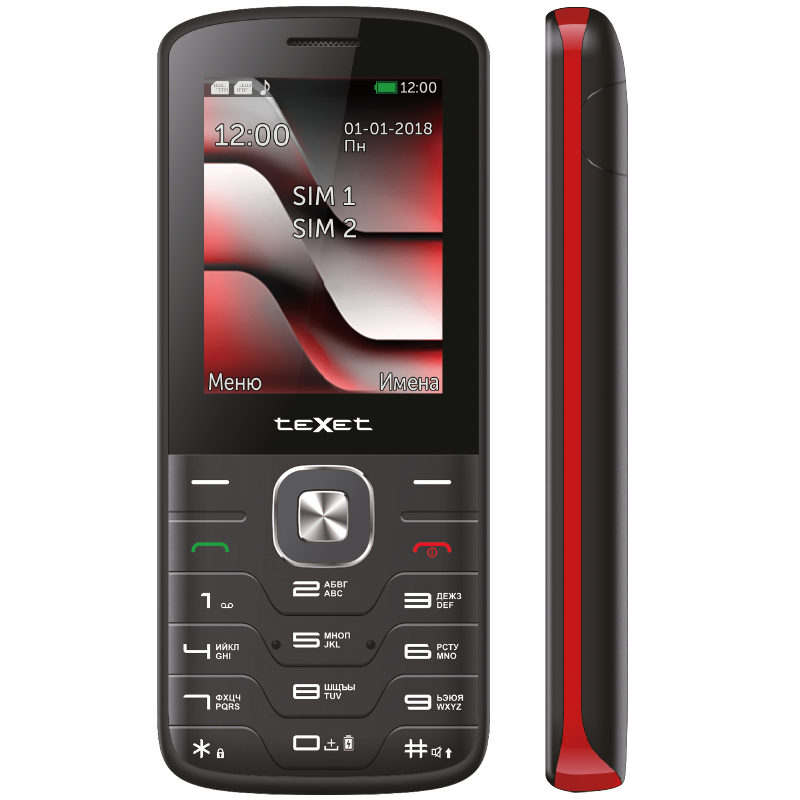 купить Мобильный телефон Texet TM-D329 черный-красный в Алматы