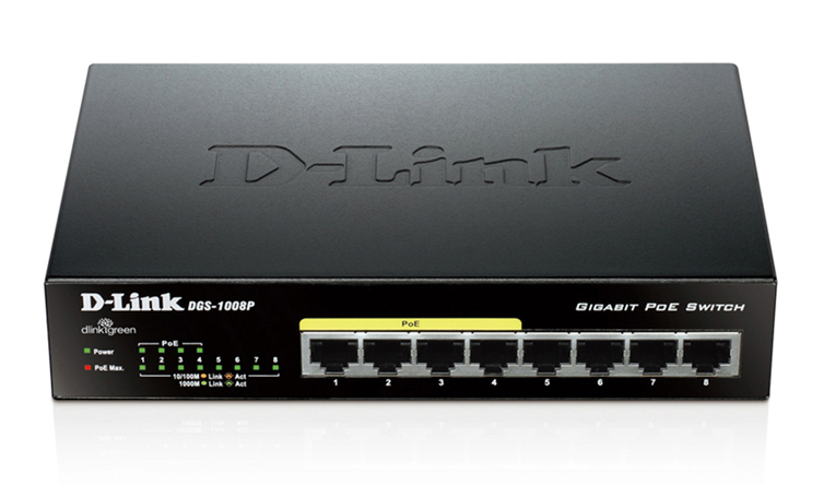 купить D-Link DGS-1008P/C1B Коммутатор 8-порт10/100/1000 неуправляемый с 4 PoE /  в Алматы