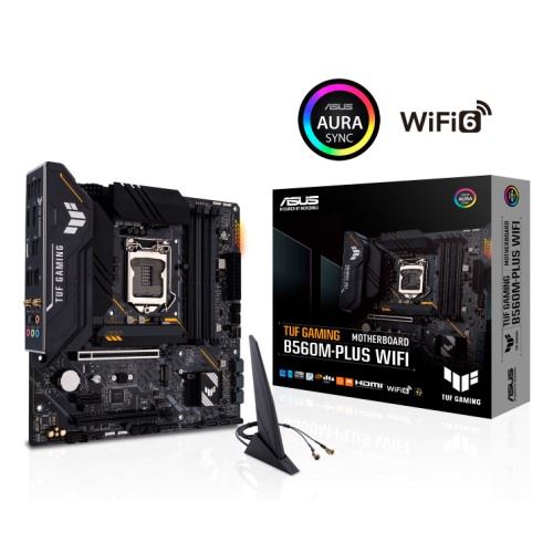 купить Материнская плата ASUS TUF GAMING B560M-PLUS LGA1200 4xDDR4 6xSATA3 2xM.2 HDM DP mATX в Алматы