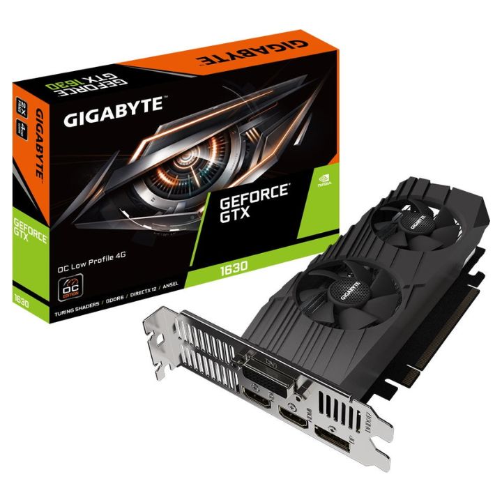 купить Видеокарта 4Gb PCI-E GDDR6 GIGABYTE GV-N1630OC-4GL HDMIx2+DP+DVI, GDDR5, GeForce GTX1650 в Алматы
