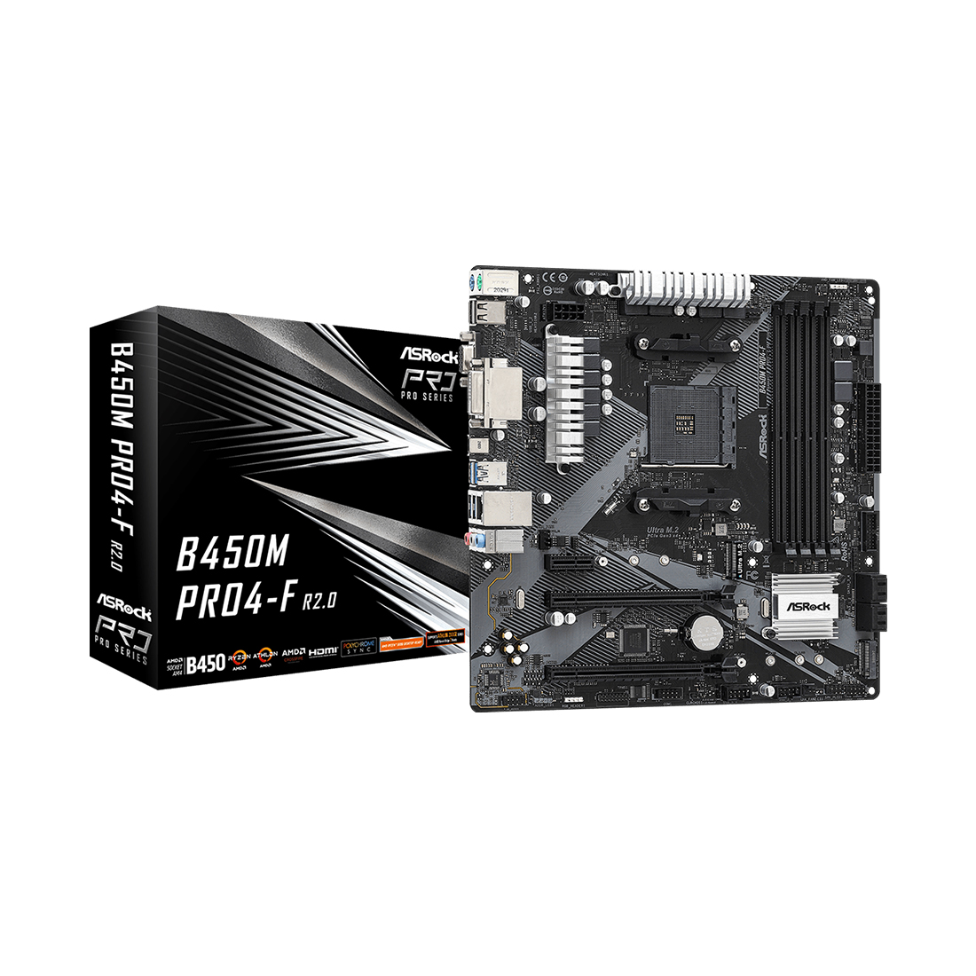 купить Материнская плата ASRock B450M PRO4-F R2.0 в Алматы