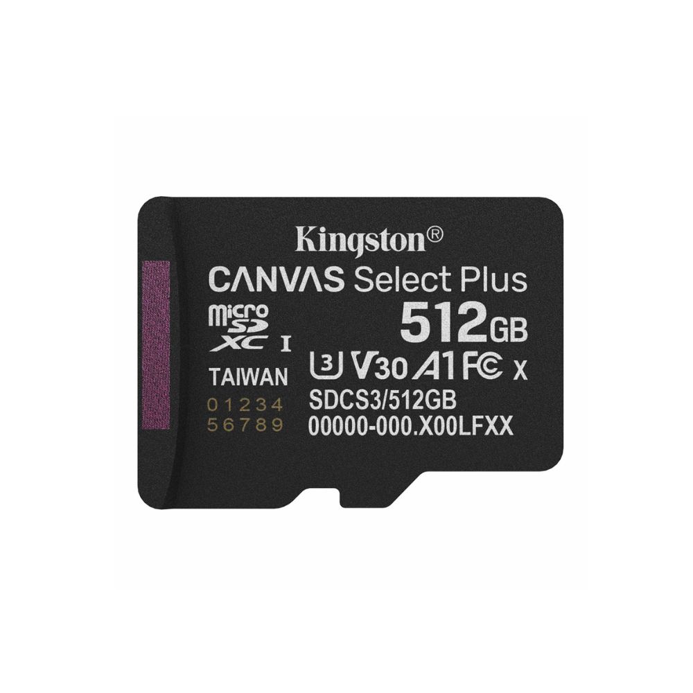 купить Карта памяти Micro SDXC 512GB Kingston Canvas Select Plus, Class 10 UHS-I U3 V30 A1, 150 МБ/с SDCS3/512GBSP в Алматы