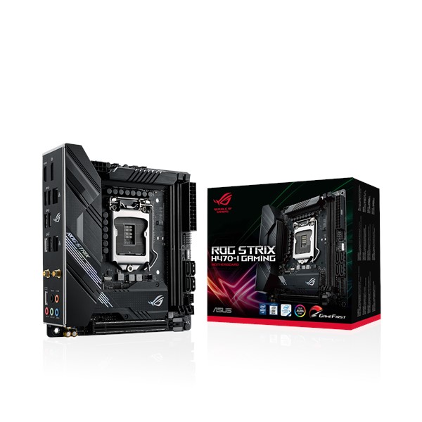 купить Материнская плата ASUS ROG STRIX H470-I GAMING LGA1200 2xDDR4 4xSATA3 2xM.2 HDMI DP m-ITX в Алматы