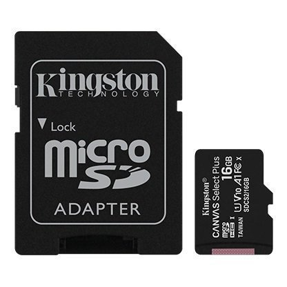 купить Карта памяти Kingston 16GB microSDHC Canvas Select Plus 100R A1 C10 Card + Adapter, SDCS2/16GB в Алматы