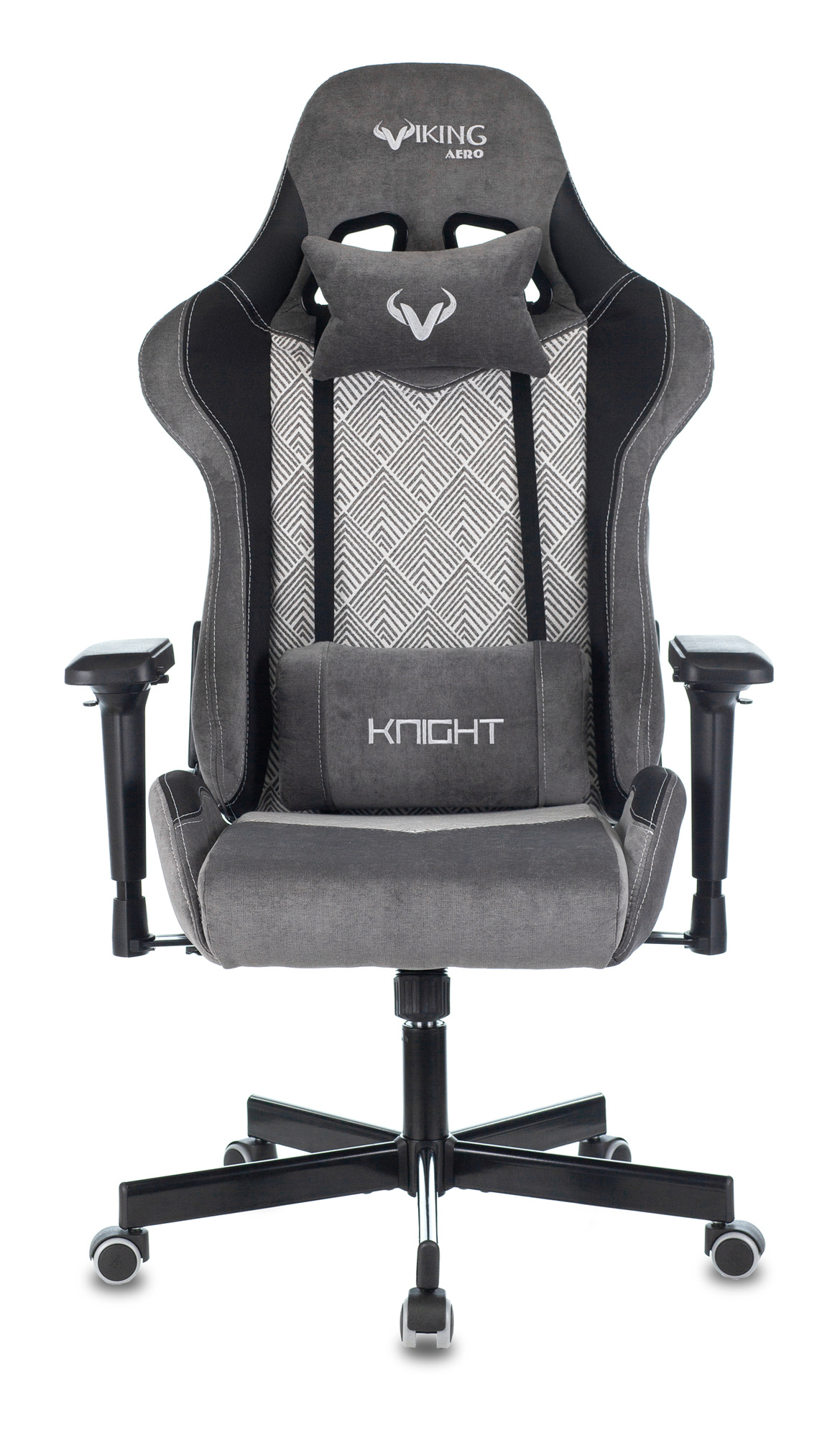 купить Кресло игровое Zombie VIKING 7 KNIGHT Fabric серый Loft ромб текстиль/эко.кожа с подг. крест. металл в Алматы