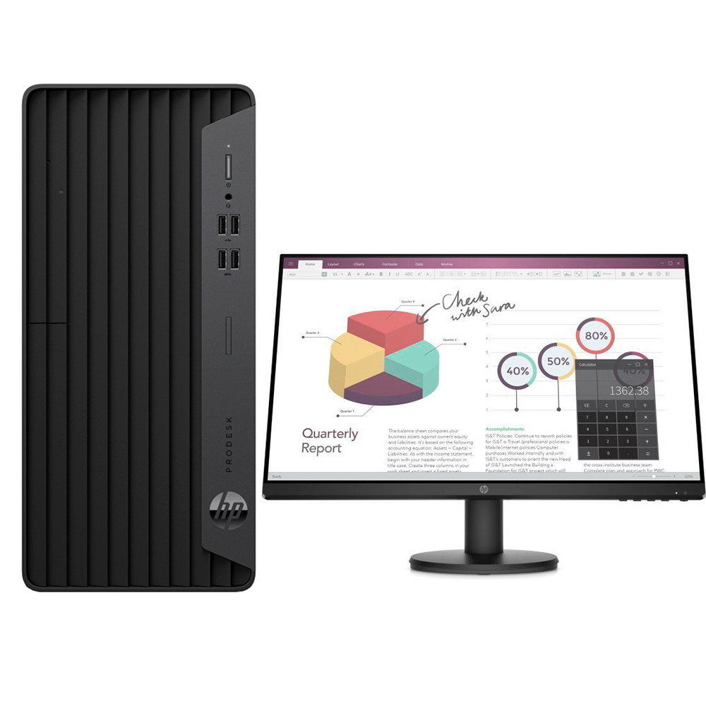 купить Системный блок HP ProDesk 400 G7 MT/GLD 180W/i3- 10100/8GB/256GB SSD/W10P6/No ODD/1yw/320K kbd/Opt Mouse/P24v G4/MCR/VGA в Алматы