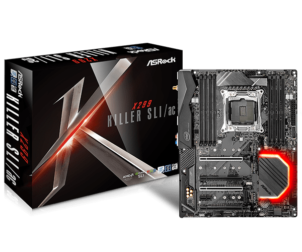 купить Материнская плата ASRock X299 KILLER SLI/AC LGA2066 INTEL X299 8xDDR4 8xSATA RAID 3xM.2 ATX в Алматы