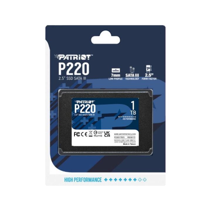 купить Твердотельный накопитель SSD 1 Tb SATA 6Gb/s Patriot P220 P220S1TB25 2.5" 3D TLC в Алматы