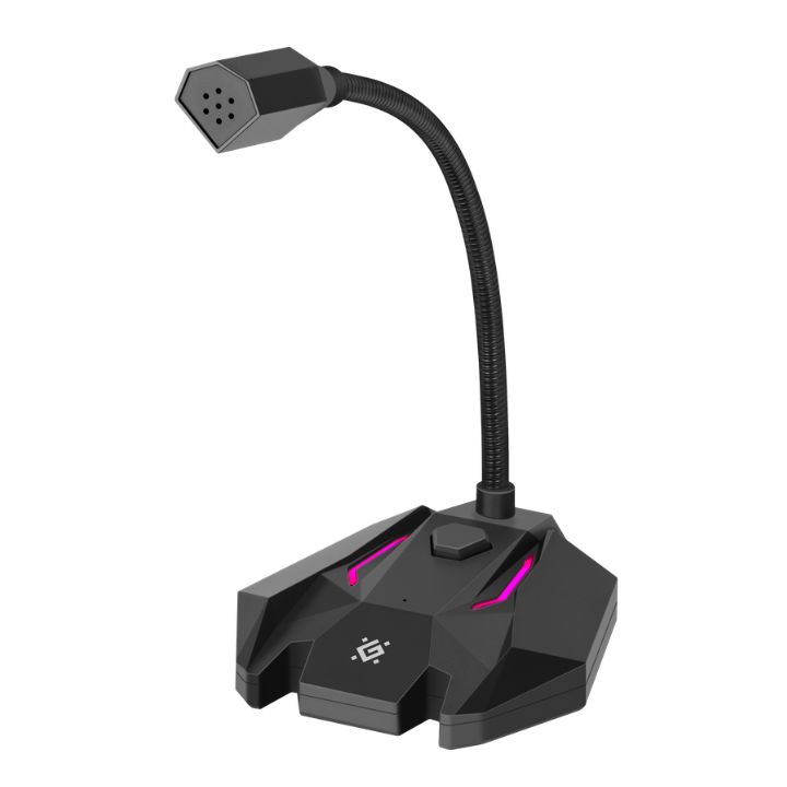 купить Игровой стрим микрофон Defender Tone GMC 100 USB, LED, черный в Алматы