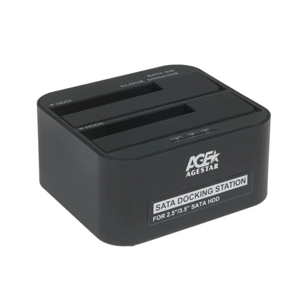 купить External 2,5"/3,5" Docking Station, Agestar 3UBT6-6G, for SATA 2 HDD, USB 3.0, ext. PS, black в Алматы