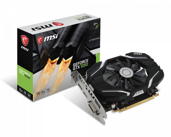 купить Видеокарта MSI GeForce GTX 1050 2G OC, Compact, 2Gb/128bit, GDDR5, DVI-D, HDMI 2.0, DP 1.4, BOX в Алматы