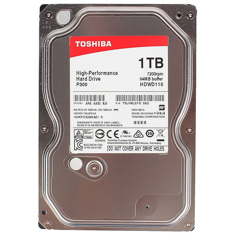 купить Жесткий диск HDD 1Tb TOSHIBA P300 SATA 6Gb/s 7200rpm 64Mb 3.5* HDWD110UZSVA (HDKPC32AKA01) в Алматы