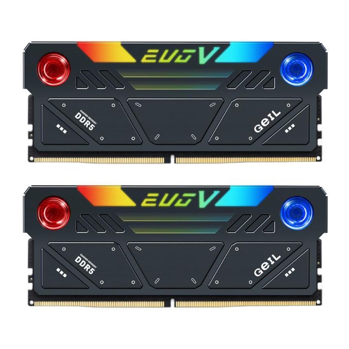 купить Оперативная память 32GB Kit (2x16GB) GEIL EVO V RGB 6800Mhz DDR5 PC5-54400 GESG532GB6800C36ADC Black в Алматы