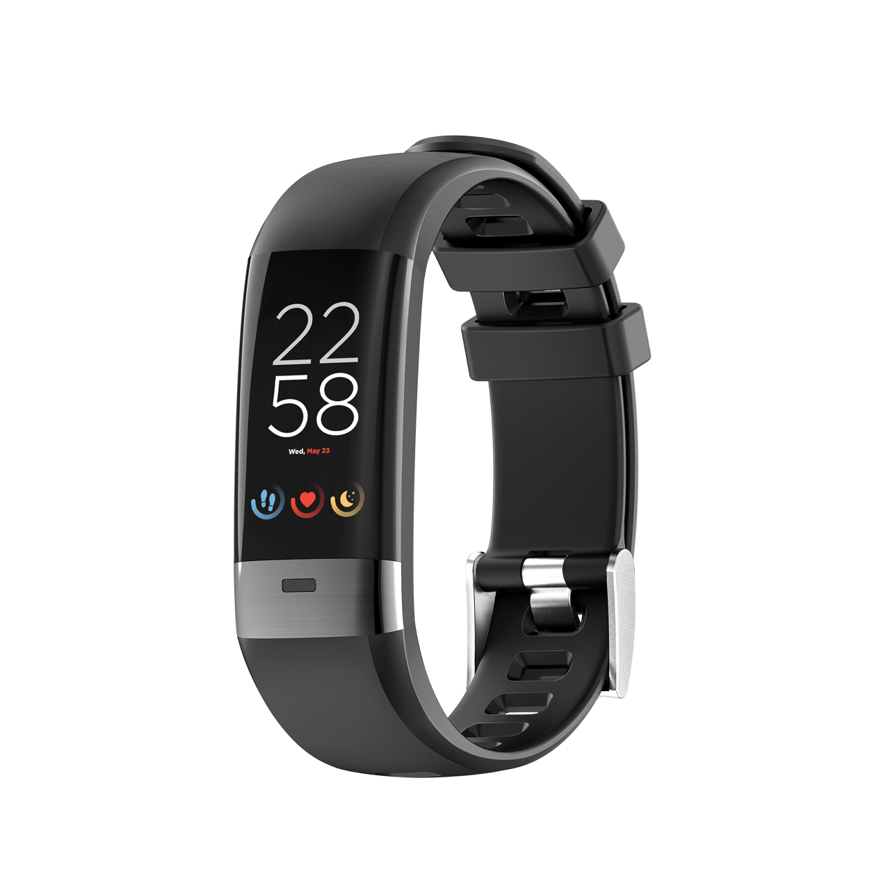 купить Smart Band, colorful 0.96inch TFT, ECG+PPG function,  IP67 waterproof, multi-sport mode, compatibility with iOS and android, battery 105mAh, Black, host: 55*19.5*12mm, strap: 18wide*240mm, 24g в Алматы