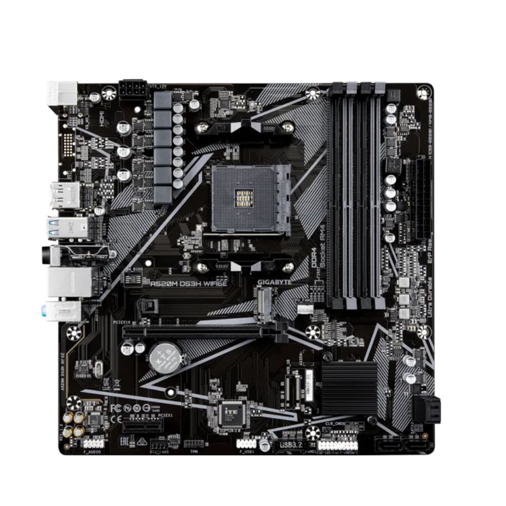 купить MB Socket AM4, MATX, AMD A520 (DP+HDMI) Gigabyte A520M DS3H WF6E, 4DDR4, PCIx16, PCIx1 в Алматы