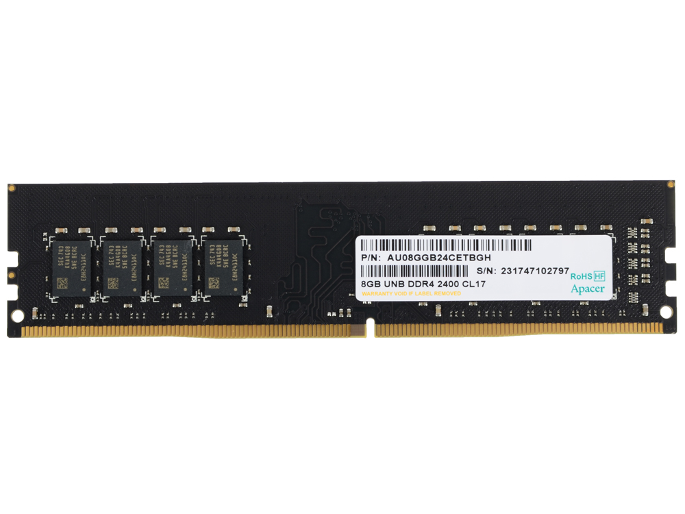 купить Модуль памяти Apacer AU08GGB24CETBGH 8 GB  DDR4 2400 MHz DIMM CL17 в Алматы