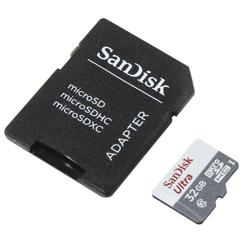 купить Карта памяти SANDISK ULTRA microSD UHS-I 32Gb Скорость чтения до 48 МБ/с, Класс 10 в режиме съемки видео в формате Full HD. Адаптер SD в комплекте. SDSQUNB-032G-GN3MA. Водонепроницаемость, ударопрочность, устойчивость к перепадам температур и воздейс в Алматы
