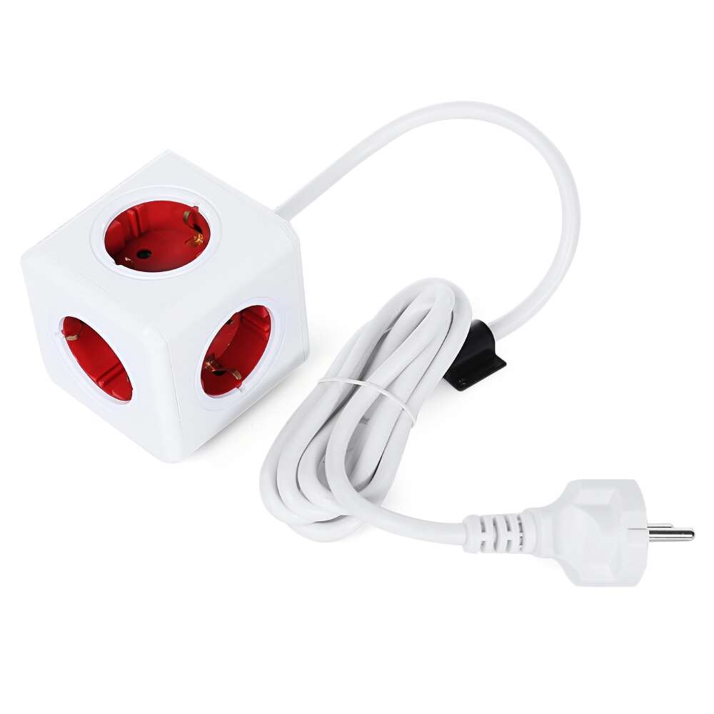 купить Разветвитель Allocacoc PowerCube Extended с кабелем 1.5М RED <EU розетка, 3680W, 16A/250V> в Алматы