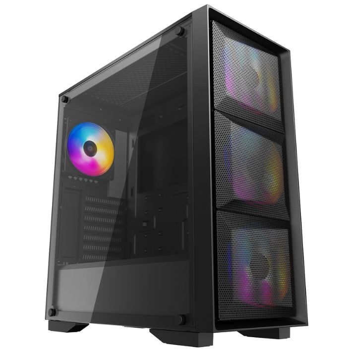 купить Корпус Deepcool MATREXX 50 4xARGB-Fan (MATREXX 50 MESH-4FS) (2x USB 2.0 / 1x USB 3.0 / наушники(HD) / микрофон) 4 RGB Fan 12cm ATX в Алматы