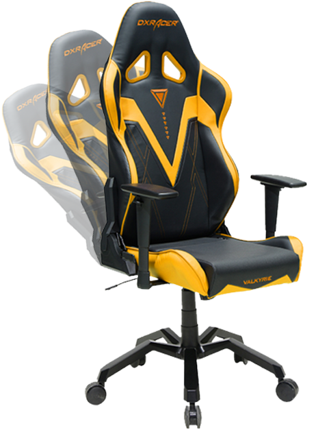 купить Игровое компьютерное кресло, DX Racer,  OH/VB03/NA, ПУ экокожа, Вид наполнителя: губчатая пена высокой плотности (54 кг/м?), Металлическая основа кресла, Механизм качания: топ-ган, Прорезиненные колеса в комплектации, Чёрный/Жёлтый в Алматы