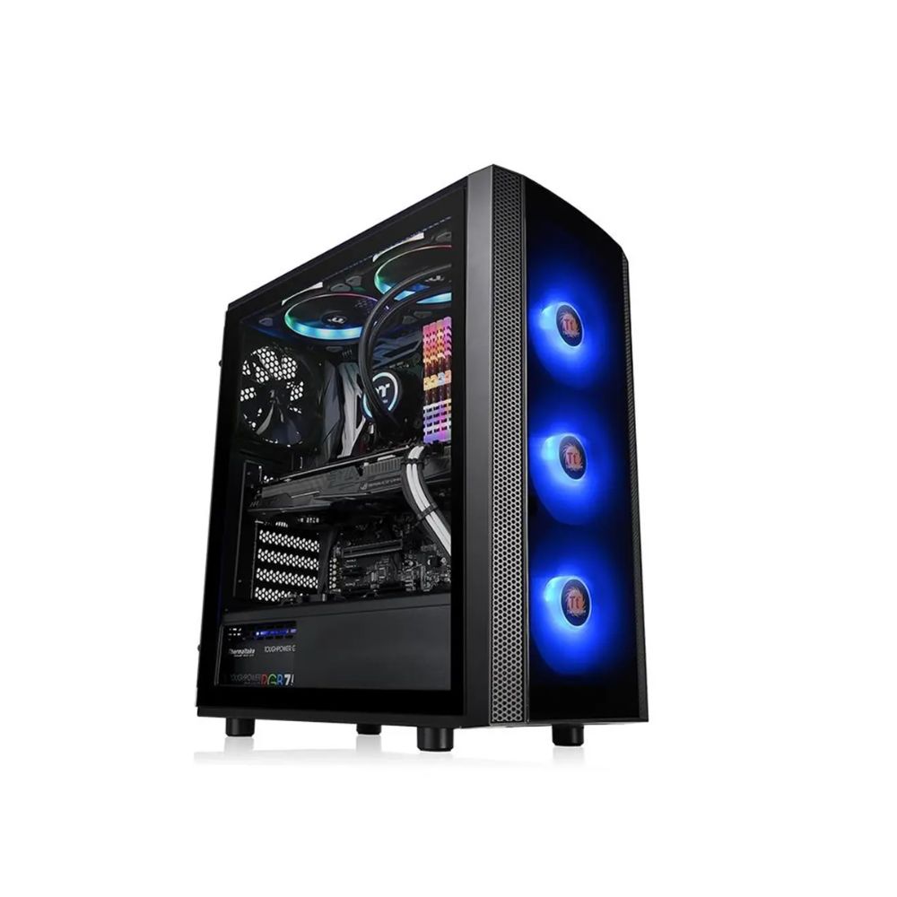 Купить Корпус Thermaltake Versa J25 TG RGB, Midi Tower, ATX, Black, 2x3.5*/2x2.5*, 2xUSB3.0  CA-1L8-00M1WN-01 в Алматы
