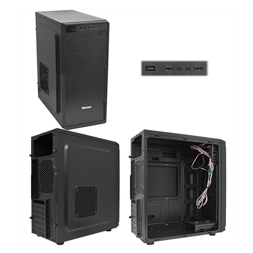купить CASE Qmax S1203G ATX MidiTower, 2,5* x 3, 3,5*x 2,  5,25* x 1 , Expansion Slots x 7, USB x 2, 36,5 x 17,5 x 42 см, Steel 0,5mm, ATX/Micro-ATX/Mini-ITX (Без Б/П), black  в Алматы