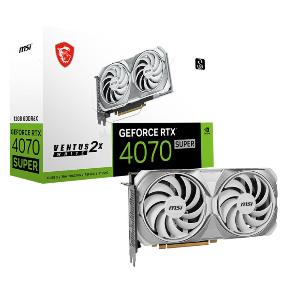 купить Видеокарта MSI GeForce RTX 4070 SUPER 12G VENTUS 2X WHITE в Алматы