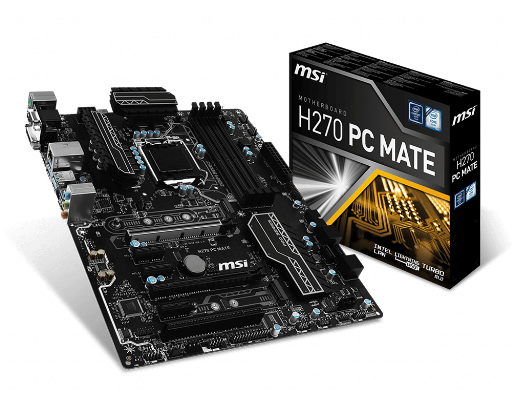 купить Сист. плата MSI H270 PC MATE, H270, 4xDIMM DDR4, 2xPCI-Ex16, 3xPCI-Ex1, 1xPCI, 6xSATA, 2xM.2, HDMI, DVI-D, VGA, ATX в Алматы