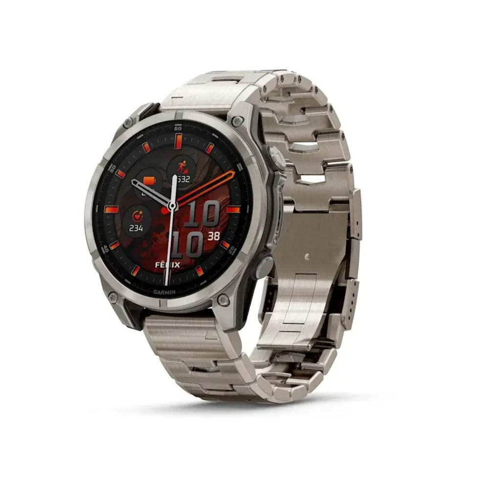 купить Часы с навигаторомGarmin fenix 8 47mm ,AMOLED, сапфир, светлый титан 010-02904-40 в Алматы