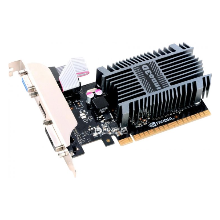 купить Видеокарта Inno3D GeForce GT 710, 1G DDR3 64bit VGA DVI HDMI N710-1SDV-D3BX в Алматы