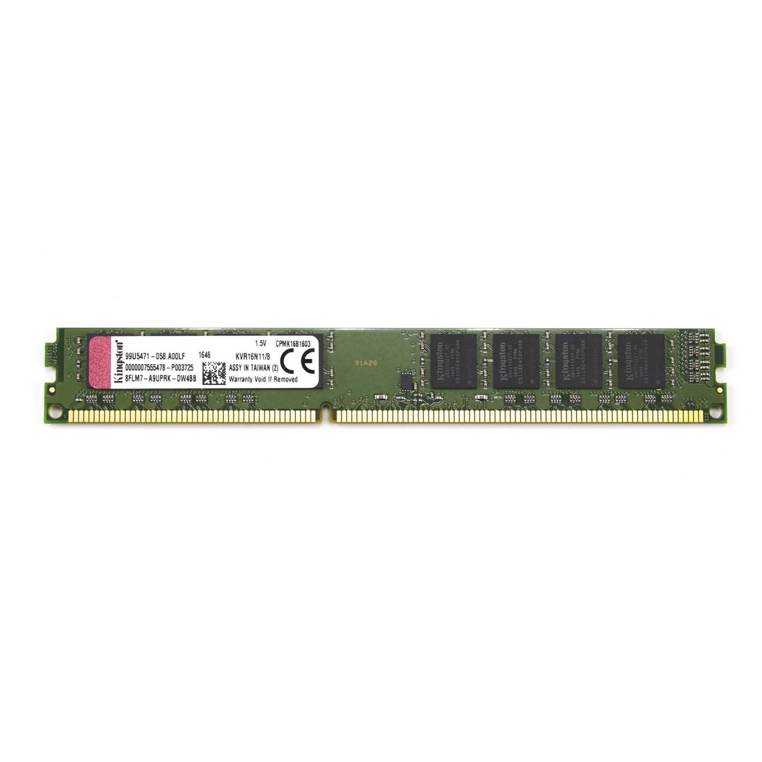 купить Модуль памяти, Kingston, KVR16N11/8 CL11 DDR3, 8 GB, DIMM <PC3-12800/1600MHz> CL11, 16 chip в Алматы