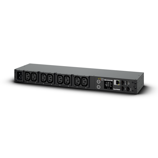 купить Блок распределения питания CyberPower PDU31005 (1U), вход IEC C20, 20A, выход 8*IEC C13, RJ45, USB, LED, LCD. в Алматы
