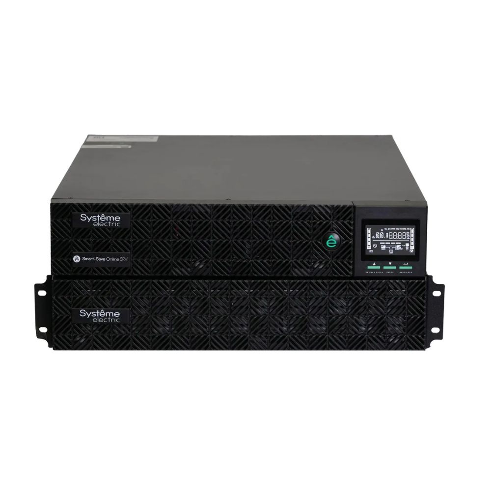 Купить Systeme Electric Smart-Save Online SRV 10000 ВA,10000 Вт, 230 В, 1:1, 2U, конвертируемый форм-фактор, клеммы, размеры 440x600x86.6 мм в Алматы