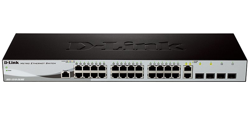 купить D-Link DES-1210-28/ME/B3B Упров-мый комм  24 порта 10/100  + 4 порта 1000 /  в Алматы