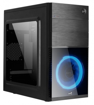 купить Компьютерный корпус, Aerocool, CS-105 Blue ACCS-PC09011.B1, Micro ATX/mini-ITX, USB 1*3.0/1*2.0, HD-Audio Mic, Кулер 120мм LED, Высота процессорного кулера 148 мм, Длина VGA до 320мм, 1*5.25*/ 2*3.5*/1*2.5*, 361x187x355мм, Без Б/П, Чёрный в Алматы