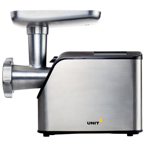 купить Мясорубка Электрическая UNIT UGR-460. Мощность 1500W. 6 скоростей. Функция реверса. две металлические решетки с отверстиями разного диаметра (5 мм/ 8 мм). Насадка для приготовления кеббе, полых мясных трубочек.  в Алматы