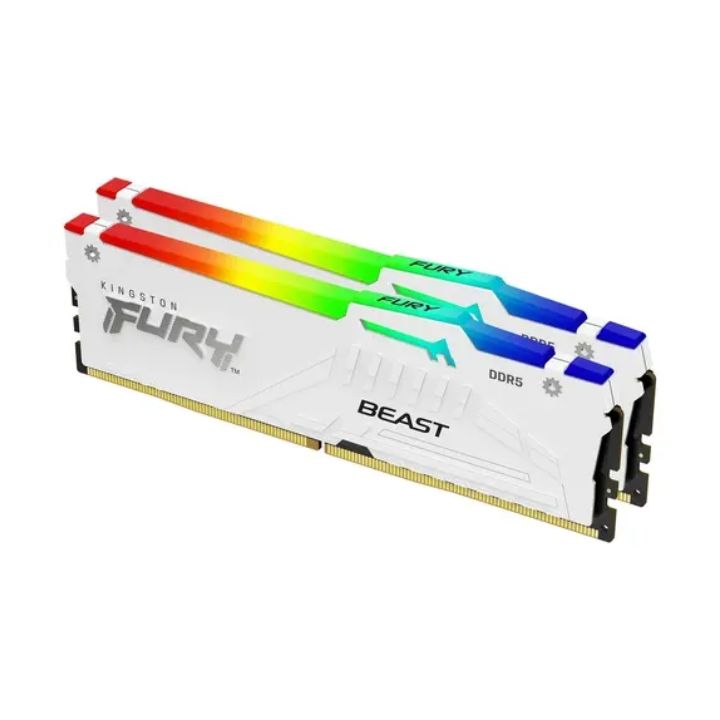 купить Комплект модулей памяти Kingston FURY Beast White RGB EXPO KF552C36BWEAK2-32 DDR5 32GB (Kit 2x16GB) в Алматы