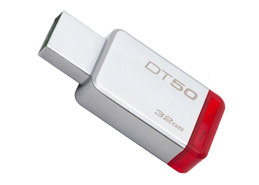купить USB-накопитель, Kingston, DT50 32GB, USB 3.1, 5 Мб/сек, Серибристо-красный в Алматы