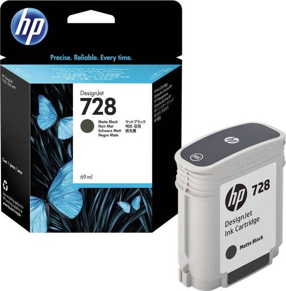 купить 728 69-ml Matte Black Ink Cartridge for DesignJet T730/T830, 69ml в Алматы