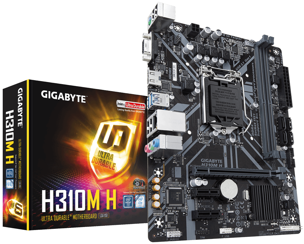 купить Gigabyte, H310M H, LGA1151v2, iH310, 2xDDR4, 4xSATA3, 1xD-Sub, 1xHDMI, 1xPCI-Ex16, 2xPCI-Ex1, mATX в Алматы