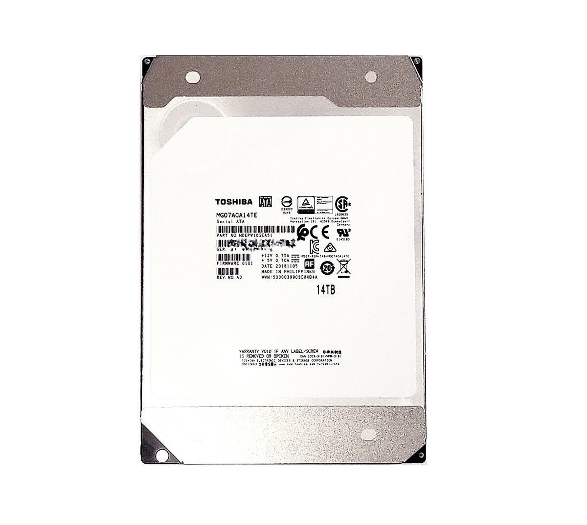 купить Жёсткий диск HDD 14 Tb SATA 6Gb/s Toshiba  MG07ACA14TE 3.5* 7200rpm 256Mb в Алматы