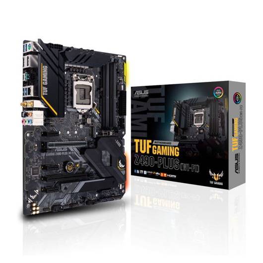 купить Материнская плата ASUS TUF GAMING Z490-PLUS LGA1200 4xDDR4 6xSATA3 2xM.2 RAID HDMI DP ATX в Алматы