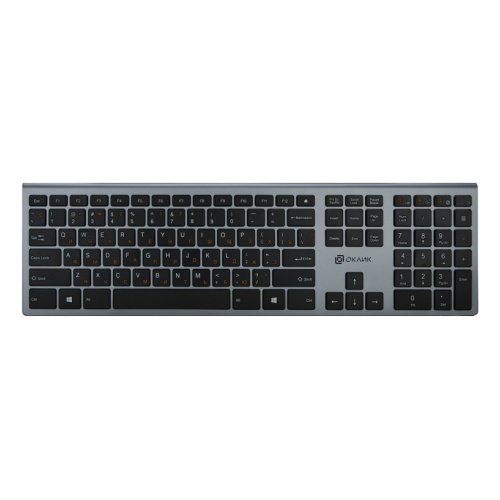 купить Клавиатура Oklick 890S серый USB беспроводная slim в Алматы