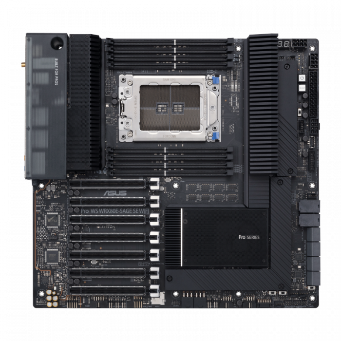 купить Сист. плата ASUS PRO WS WRX80E-SAGE SE WIFI , WRX80,  sWRX8, 8xDIMM DDR4, 7xPCI-E x16, M.2, 8xSATA, WIFI6, BOX в Алматы