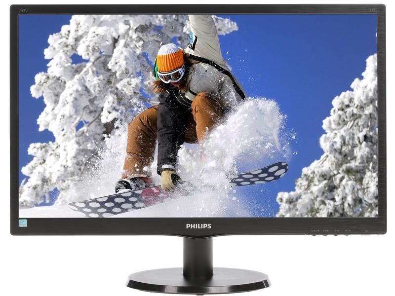 купить 243V5LHSB/01 Монитор LCD 23,6** 16:9 1920х1080 TN, nonGLARE, 250cd/m2, H170&deg;/V160&deg;, 20М:1, 16,7M Color, 5ms, VGA, DVI, HDMI, Tilt, 2Y, Black в Алматы