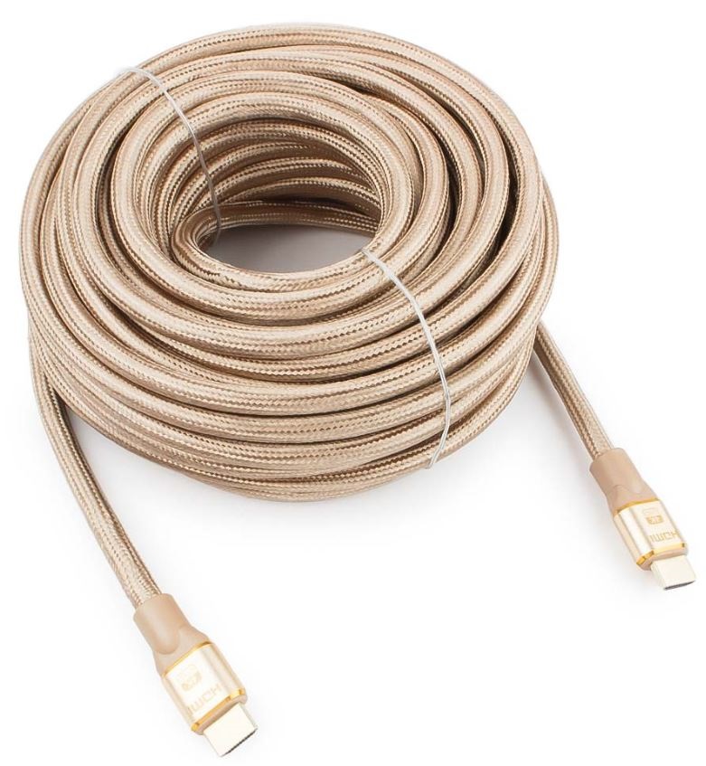 купить Кабель HDMI Cablexpert, серия Gold, 15 м, v1.4, M/M, золотой, позол., алюминиевый корпус, коробка в Алматы